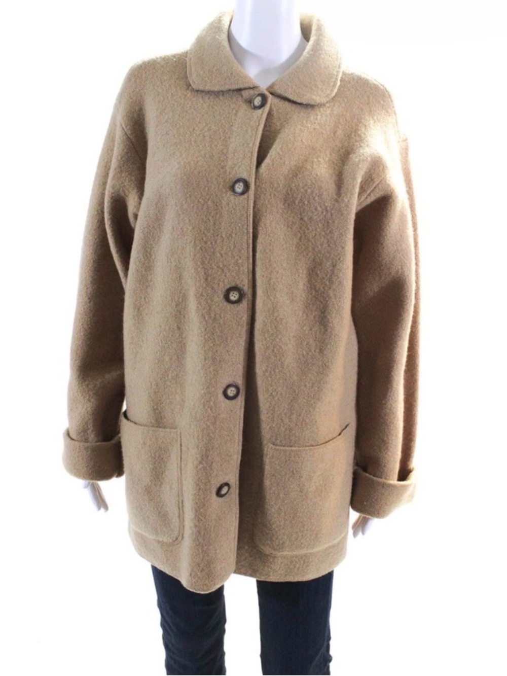 Real Clothes Saks Fifth Avenue Cream Coat Sz S